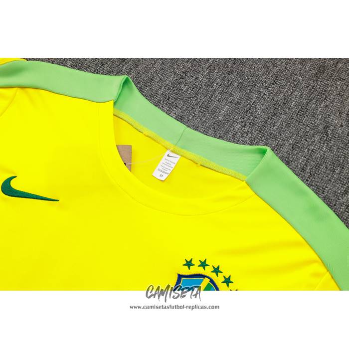 Chandal del Brasil 2024-2025 Manga Corta Amarillo - Pantalon Corto